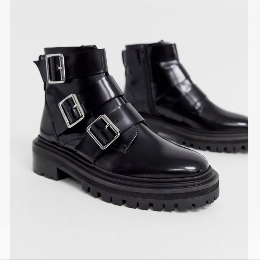 Leather Biker Boots